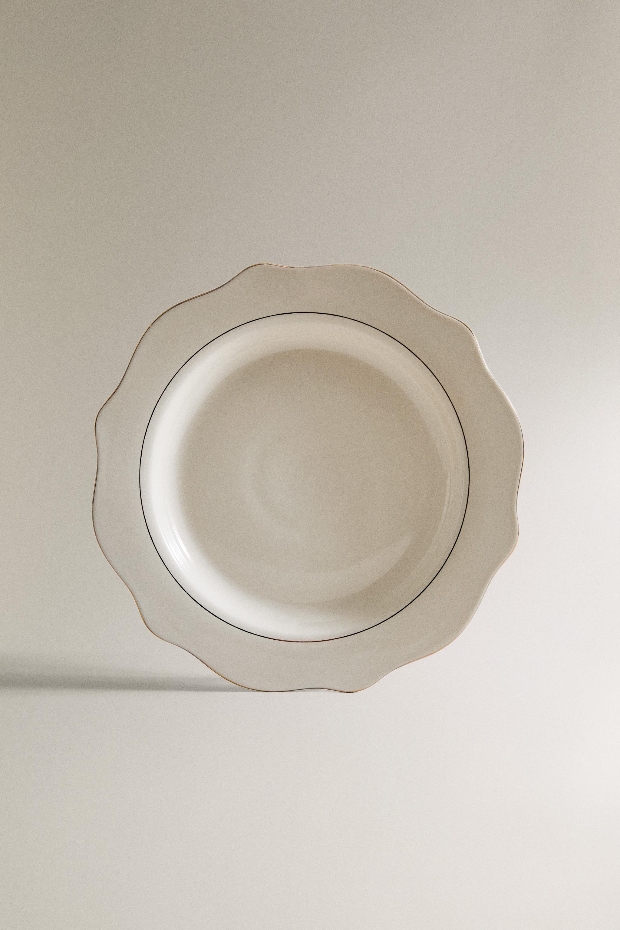 ASSIETTE PLATE PORCELAINE FILET